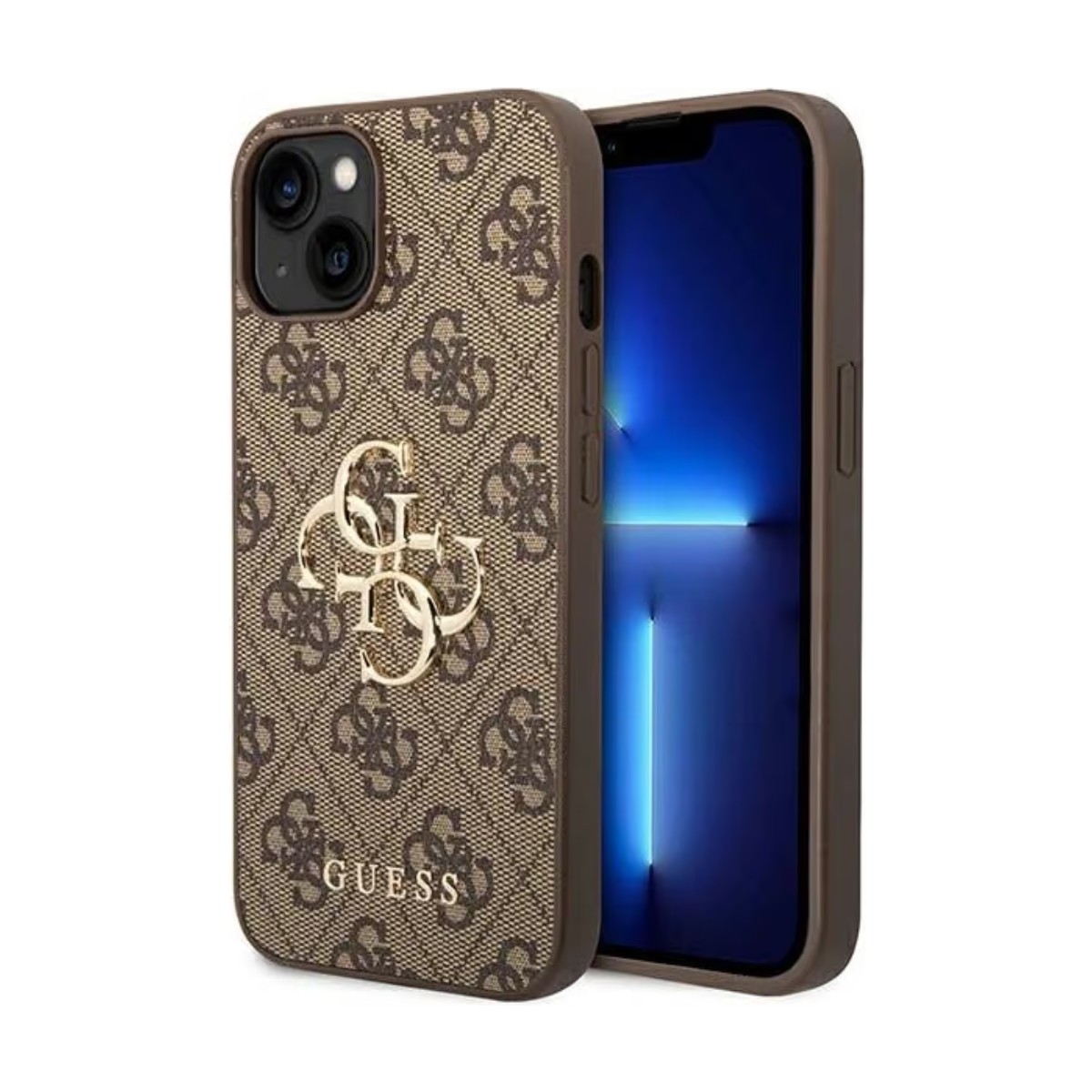 Coque Guess marron motif 4G pour iPhone 14 Plus
