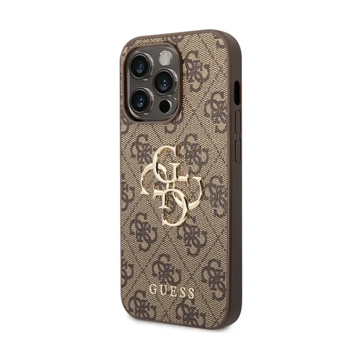 Coque Guess marron motif 4G pour iPhone 15 Pro Max