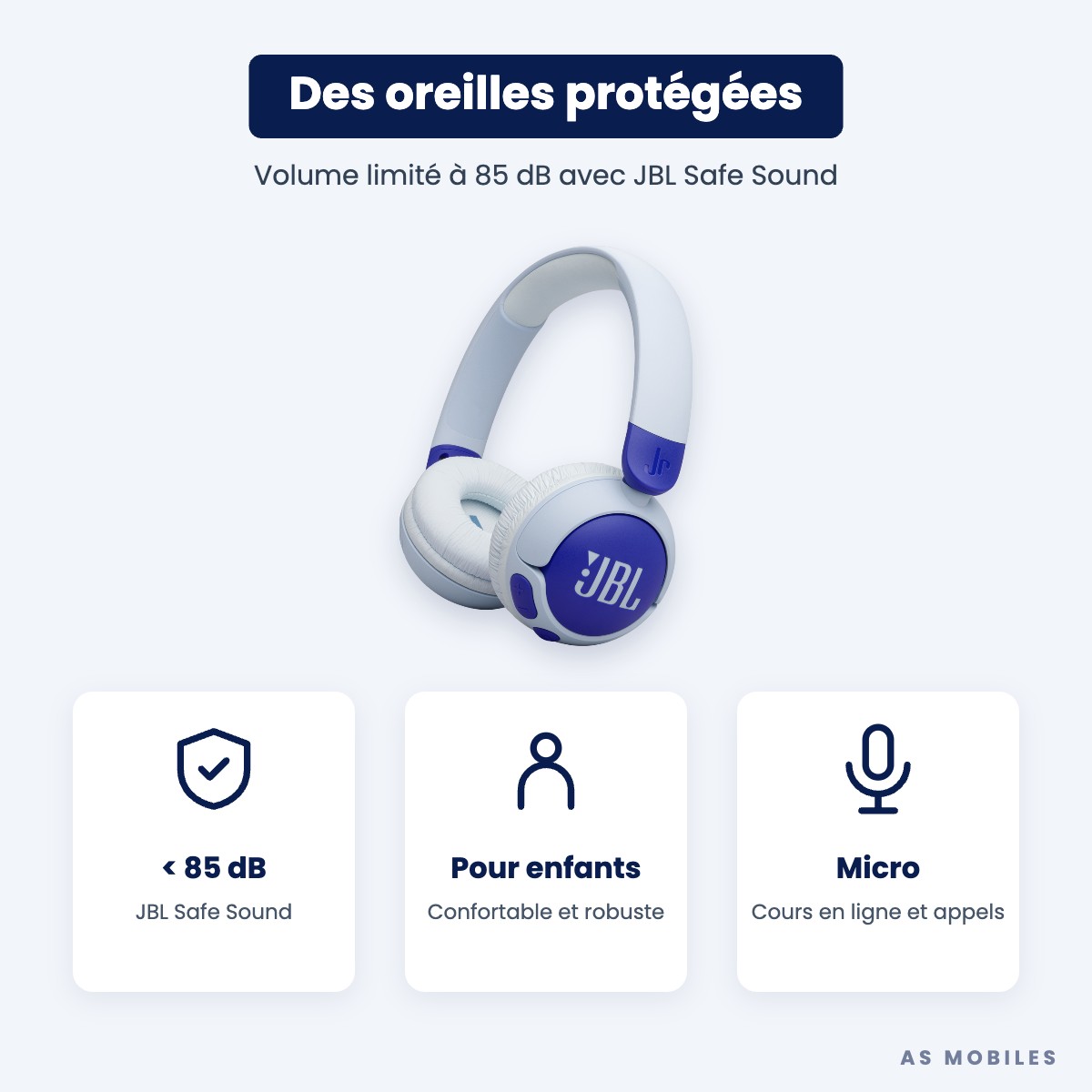 JBL Junior 320BT volume limité 85 dB