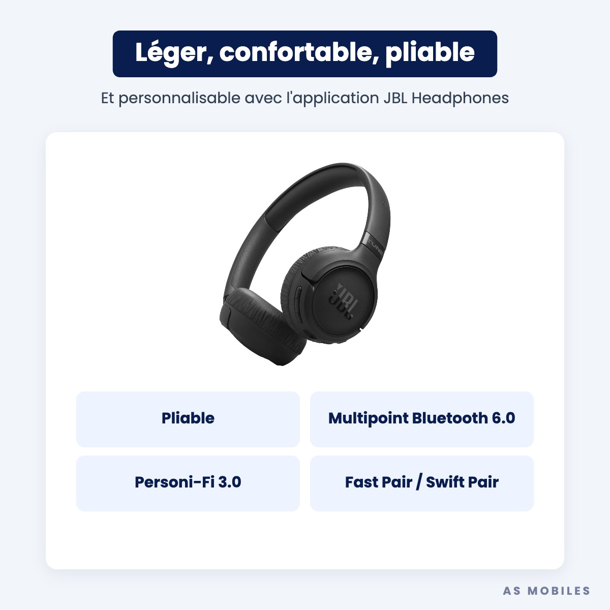 JBL Tune 680NC pliable et confortable