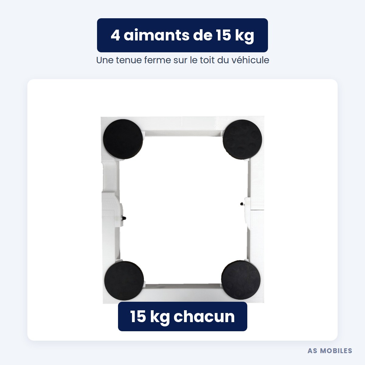 Support 3D V2 : 4 aimants de 15 kg chacun